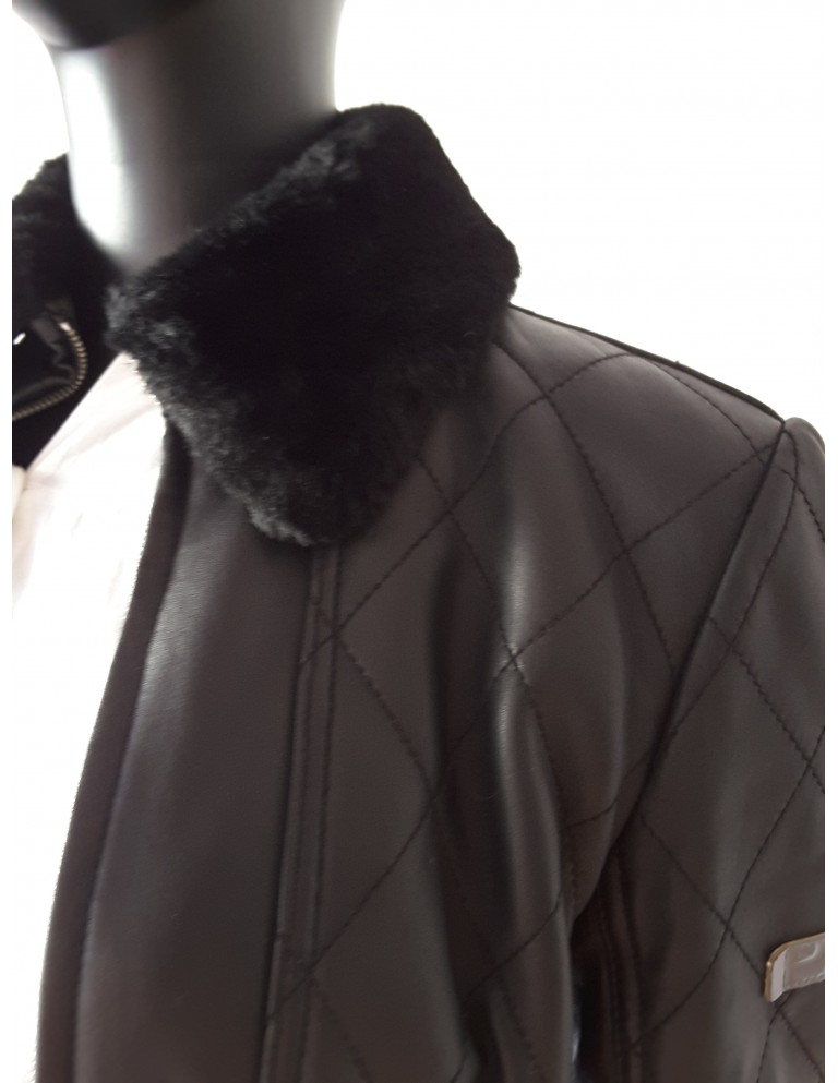 Chaqueta piel negra Armani Jeans
